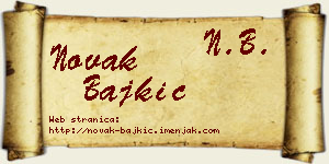 Novak Bajkić vizit kartica